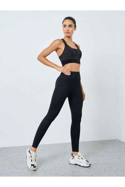 Styli Broad Waistband Raw Edge Leggings