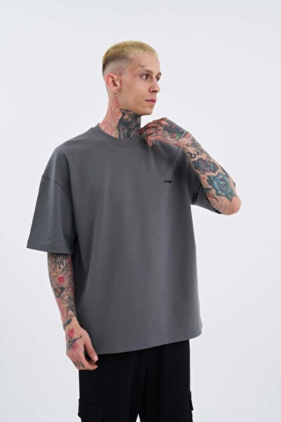 Machinist Men's Basic Cotton Oversized T-Shirt Smoke