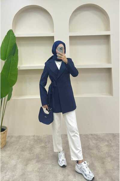 lurex moda Side Tie Blazer Jacket