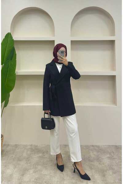 lurex moda Side Tie Blazer Jacket