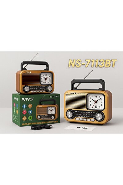 ErCorp Retro Nostaljik Radyo Saatli Taşınabilir Hoparlör NS-7113BT