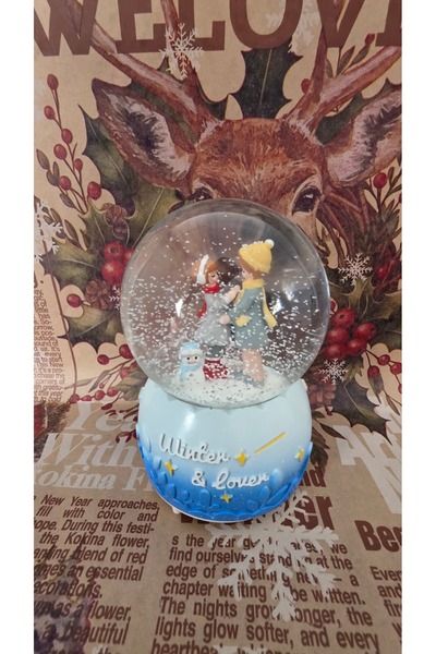 shop Büyük Boy Kar Küresi Püskürtmeli,Işıklı Müzikli Anne Kız Temalı Yılbaşı ...