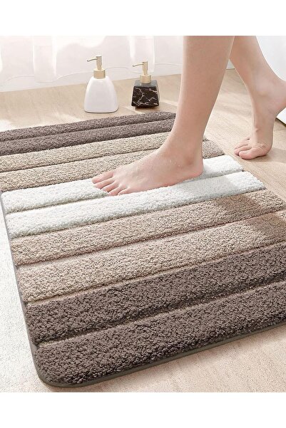 dexi Bath Mat Bathroom Rug Absorbent Non-Slip Washable 50 x 80 cm, Light Brown