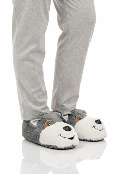 AYAKMOD Παντόφλες Unisex με μοτίβο γκρι σκύλου 26K001