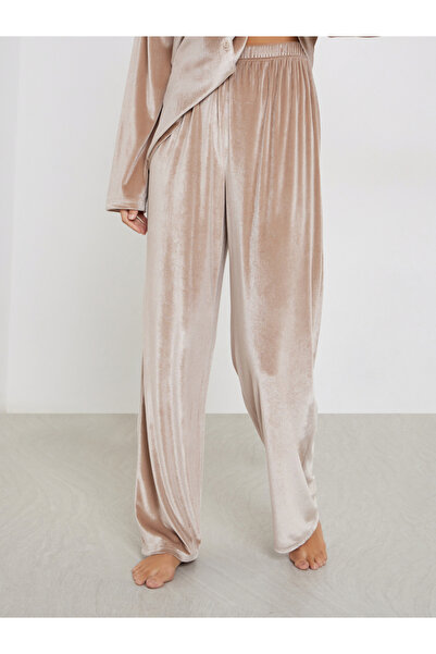 Styli Velvet Button Placket Shirt and Pyjama Set