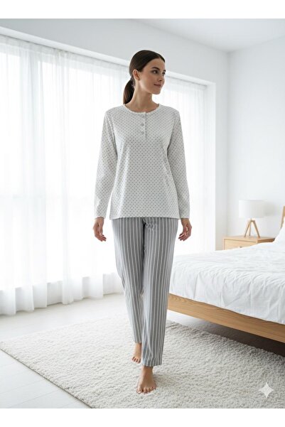 Silona Homewear Anđeosko srce, set pidžama sa dugmićima Prugasto