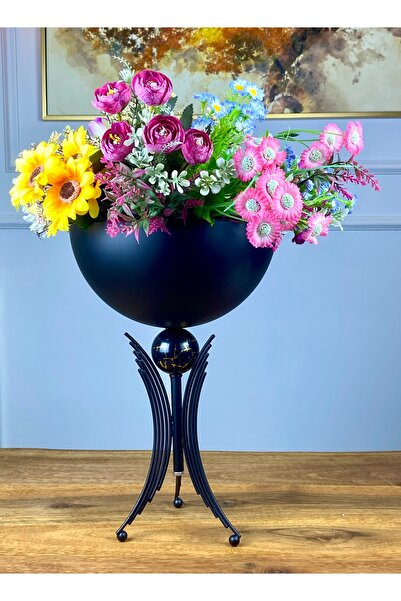 Decodelight Modern Dekoratif Angel Model Siyah Ayaklı Krom / Gold Damarlı Top...