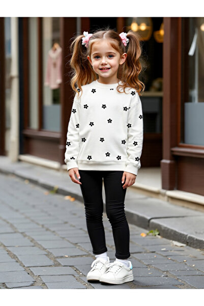 Take Two By Styli Girls Graphic Print Sweatshirt with Leggings Set