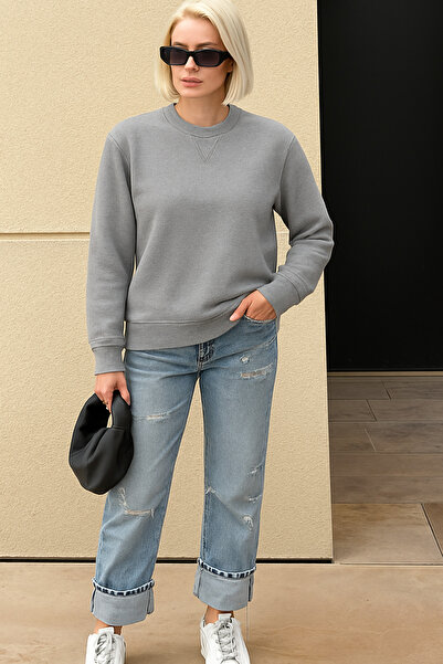 DeFacto Women's Thick Crew Neck Sweatshirt