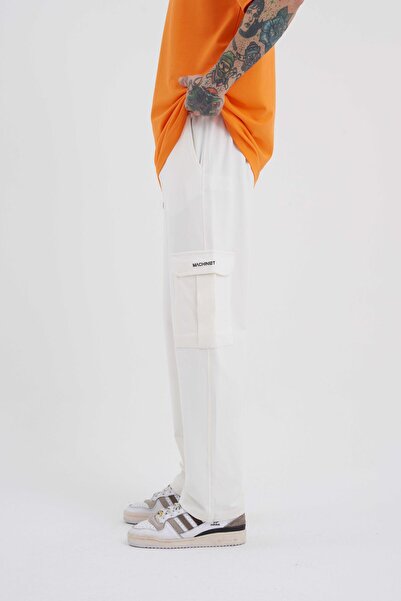 Machinist Ανδρικό Σετ πλαϊνή τσέπη Φαρδιά Φούτερ Εκρού