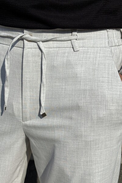 inpool Ανδρικό παντελόνι, με κορδόνια στη μέση, ελαστικό στο πλάι, κανονική εφαρμογή, παντελόνι Old Money Culture 25INPMARİO