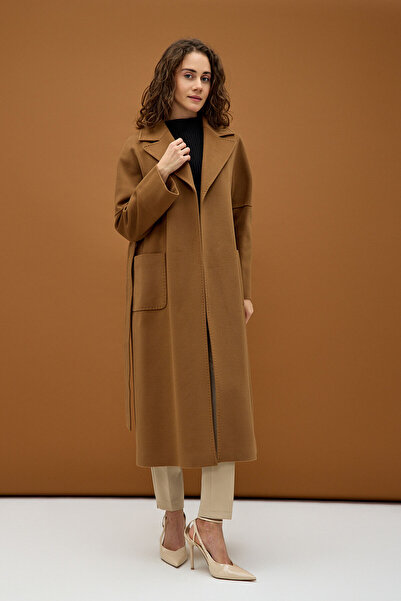 KENT Kahverengi Modern Oversize Geniş Cepli Palto