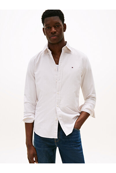 Tommy Hilfiger Men Beige Heritage Stripe Oxford Shirt