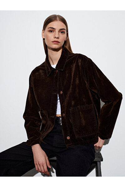 Dilvin 50757 Jachetă din catifea-maro