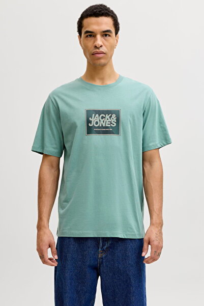Jack & Jones Men's Chest Logo Printed T-Shirt - Rain