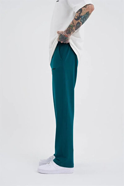 Machinist Ανακουφιστικό φαρδύ παντελόνι φούτερ Λαδί πράσινο