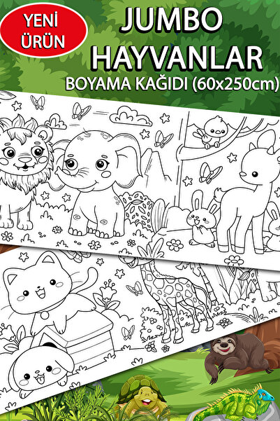 Jumbo Forest Animals Giant Coloring Paper 60cm x 250cm