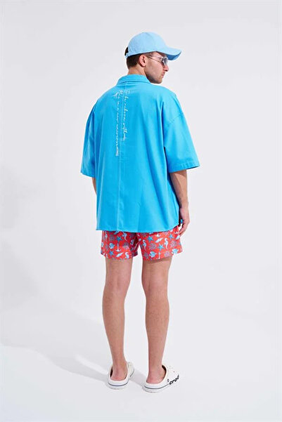 Machinist Ανδρικό εσώρουχο Crauters με τύπωμα Σορτς κολύμβησης κόκκινο