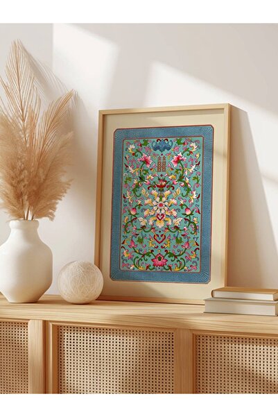 Patika Poster – Çin Motifli Mavi Desen | Çerçeveli Poster | Geleneksel Sanat ...