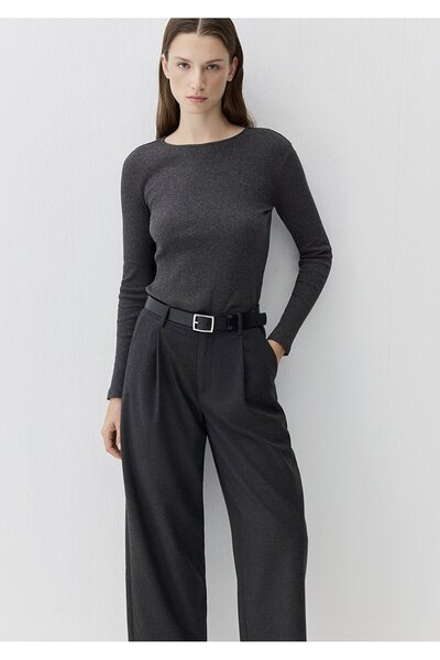 Mavi Long Sleeve Model Combed Cotton Dark Anthracite m