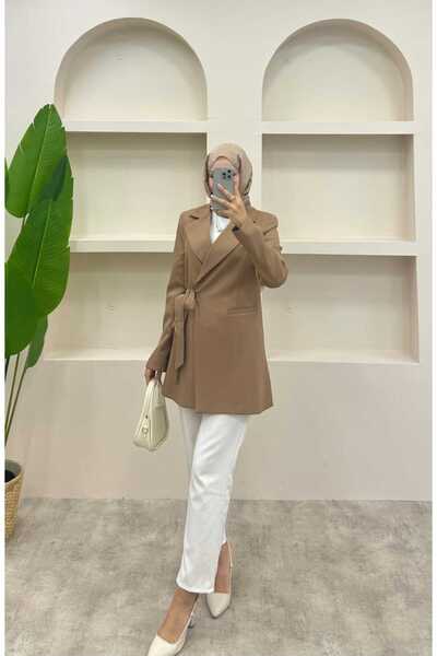 lurex moda Side Tie Blazer Jacket