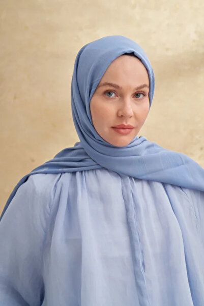 ARMANDA Bambu Flore Pattern Carrot Blue Shawl