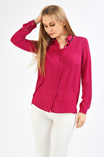 PERA MODA Shirt with Beaded Collar