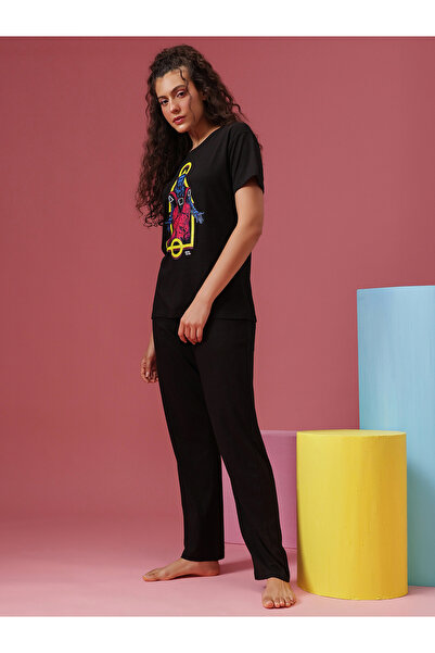 Clovia By Styli Cotton Graphic Print T-Shirt and Pyjama Set