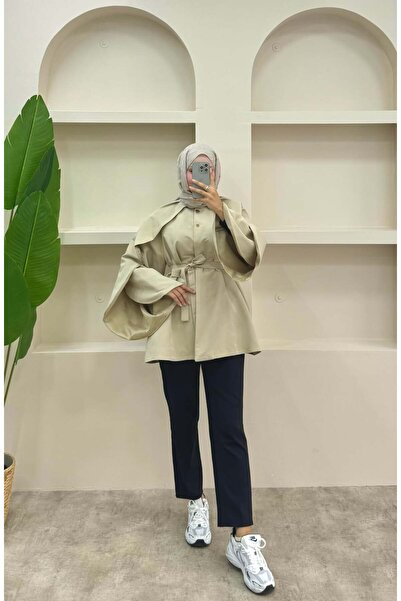 lurex moda Bat Sleeve Trench Coat