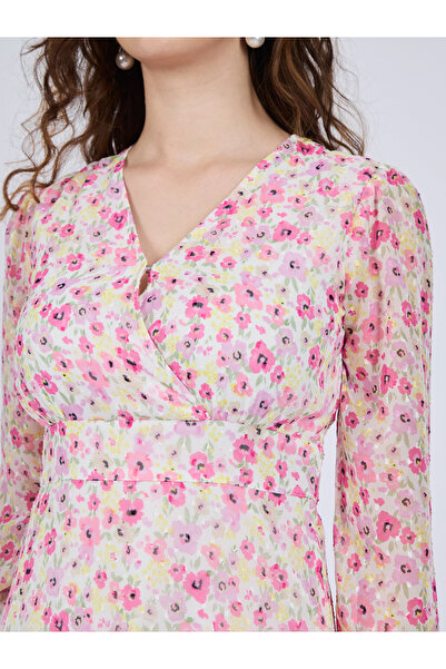 Outzidr By Styli Pink Floral Print Mini Dress