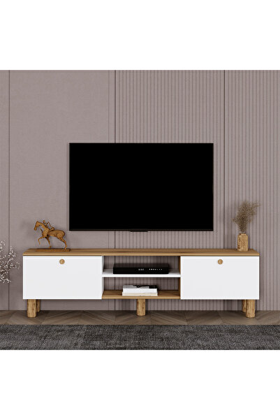 Kalender Dekor İlkkan Bohem Ayaklı Kapaklı Tv Ünitesi Tv Sehpası 140 cm.