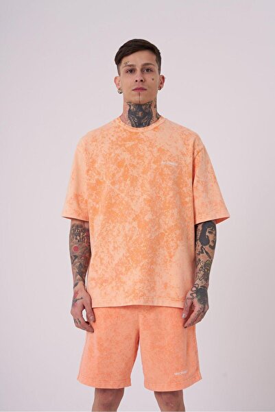 Machinist Men's Basic Washable Relaxed T-Shirt with Orange Effect