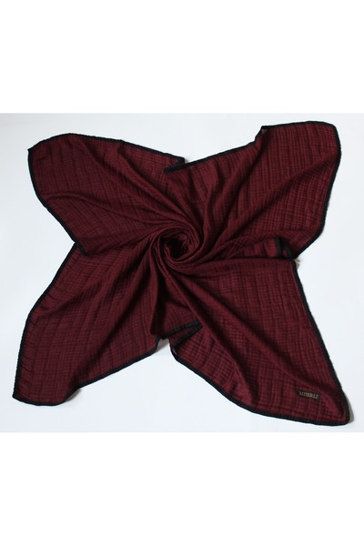 Mısırlı Eşarp 105x105 Muslin με ρέλι Κασκόλ - Σκούρο Βουργουνδία