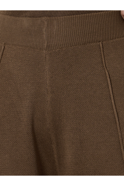 Styli Brown Wide Leg Flat Knit Pants