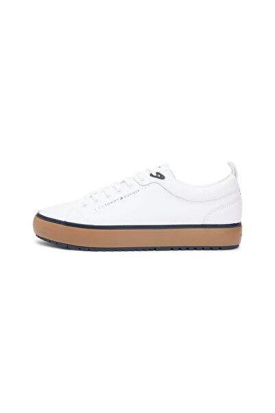 Tommy Hilfiger حذاء رياضي رجالي أبيض اللون برباط من هارلم كور