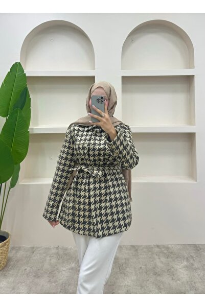 lurex moda Houndstooth Patterned Shirt