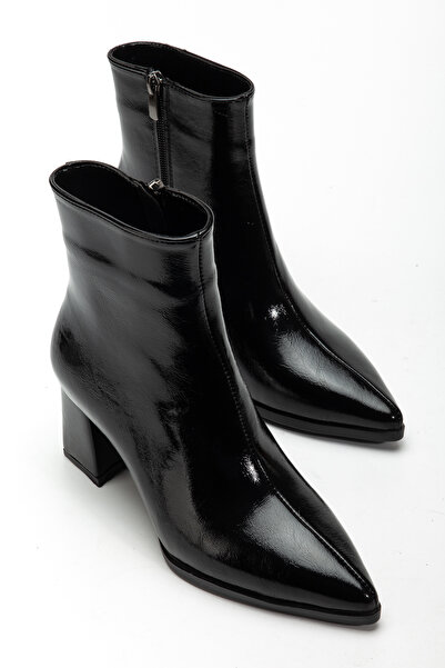 Atelier Lakonia Siyah Rugan Kadın Topuklu Bot