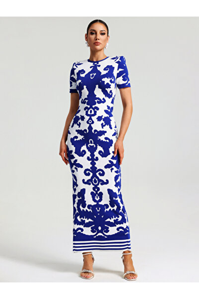 Take Two By Styli Women Graphic Print Bodycon Maxi Dress