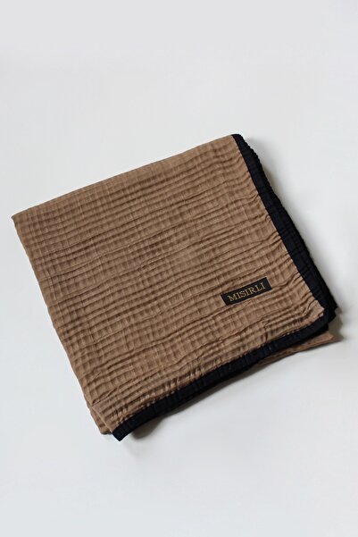 Mısırlı Eşarp 105x105 Μουσελίνα με ρέλι Κασκόλ - Πέτρα, Καραμέλα