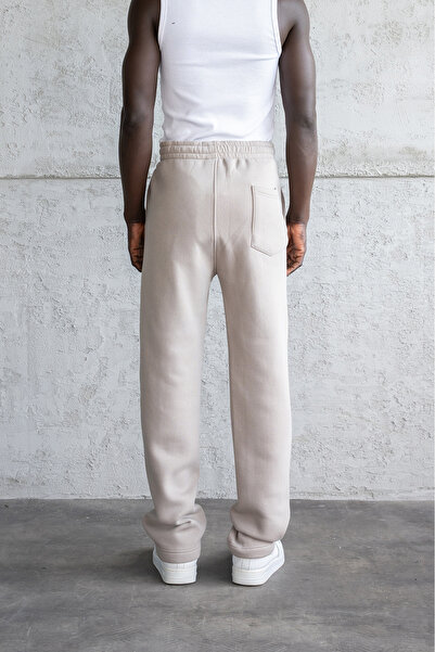 Machinist Men's Stitching Detailed Loose Fit Sweatpants Light Gray