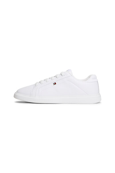 Tommy Hilfiger Women White Lightweight Leather Cupsole Court Trainers