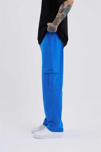 Machinist Ανδρικό Σετ πλαϊνή τσέπη Φαρδιά Φούτερ Ανοιχτό Μπλε