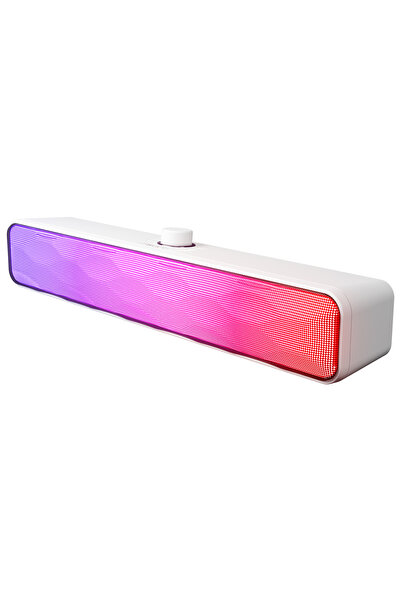 Mikado MD-SBT31 Beyaz 5W*2 1200mAh BT,RGB,TF Card,Type-C ,USB Soundbar Speaker