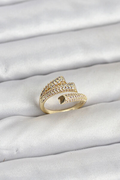 shopwave Gold Color Zircon Stone Brass Women's Ring