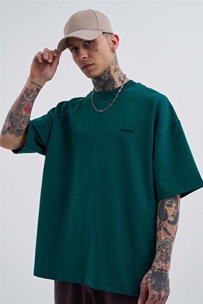 Machinist Men's Basic Cotton Oversized T-Shirt Oil Green