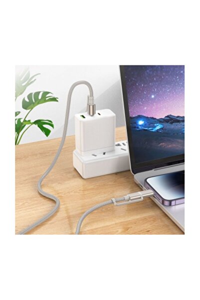 Hoco USB-C / Lightning - USB-C / LED Data and Charging Cable U138 60W 1.2m Gray