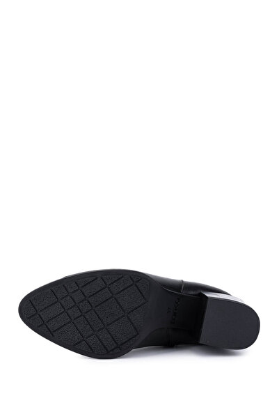 Tamer Tanca Kadın Siyah Deri Topuklu Bot