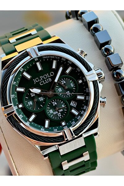 JG. Polo Club Jg.Polo Club Silicone Cord 2 Years Warranty 5 Atm Water Resistant Men's Wristwatch+Bracelet 04371.2