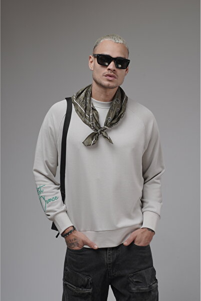 Butik Trend Biz Oversized Pattern Crew Neck Sweatshirt