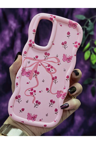 Magic Ring Oppo A91 - Reno 3 Compatible Butterfly Ribbon and Floral Pattern Pink Phone Case